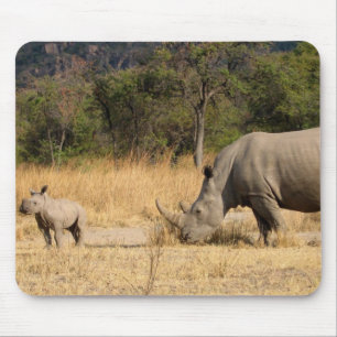 Tapis de souris de famille de rhinocéros