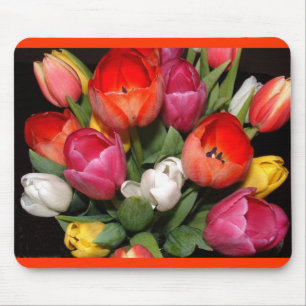Tapis de souris de feux d'artifice de tulipe