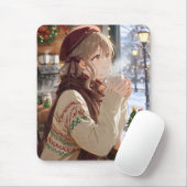 Tapis de souris de fille anime (Avec souris)
