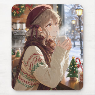 Tapis de souris de fille anime