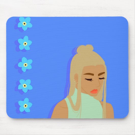 Tapis de souris de fille de myosotis (Devant)