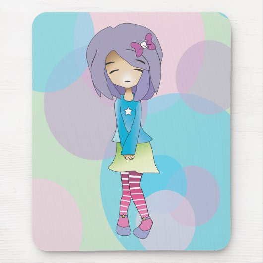 Tapis de souris de fille de point de Chibi (Devant)