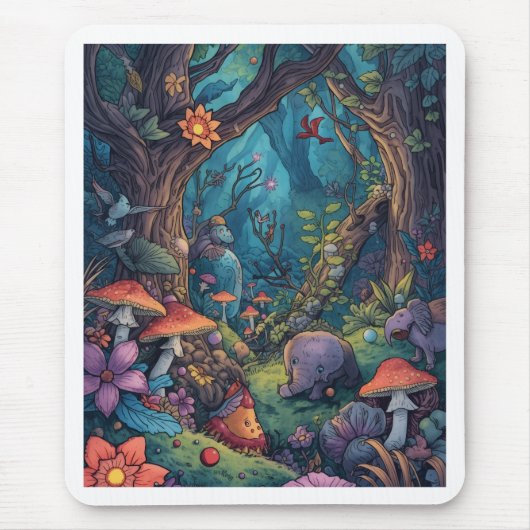 Tapis de souris de forêt psychédélique (Devant)