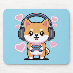 Tapis de souris de gamer Kawaii Shiba Inu