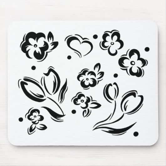 Tapis de souris de graphique de fleur (Devant)