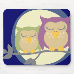 Tapis de souris de hiboux de lune