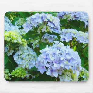 Tapis de souris de jardin Fleurs d'hortensia bleu