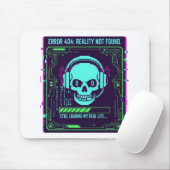 Tapis de souris de jeu Cyberpunk Pixel Skull - Err (Avec souris)
