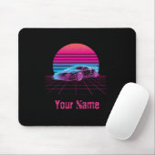 Tapis de souris de jeu de supercar rétro synthwave (Avec souris)