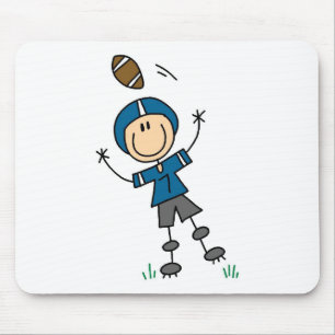 Tapis de souris de joueur de football bleu