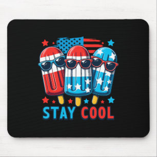 Tapis De Souris De Juillet Patriotique Américain Drapeau Ice Pop P