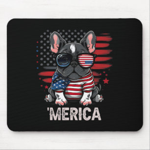Tapis De Souris De Juillet Patriotique Français Chien Merica