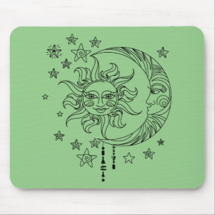 Tapis de souris de la lune et des étoiles