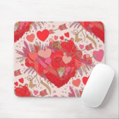 Tapis de souris de la Saint-Valentin | Romantique (Avec souris)