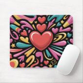 Tapis de souris de la Saint-Valentin | Romantique (Avec souris)