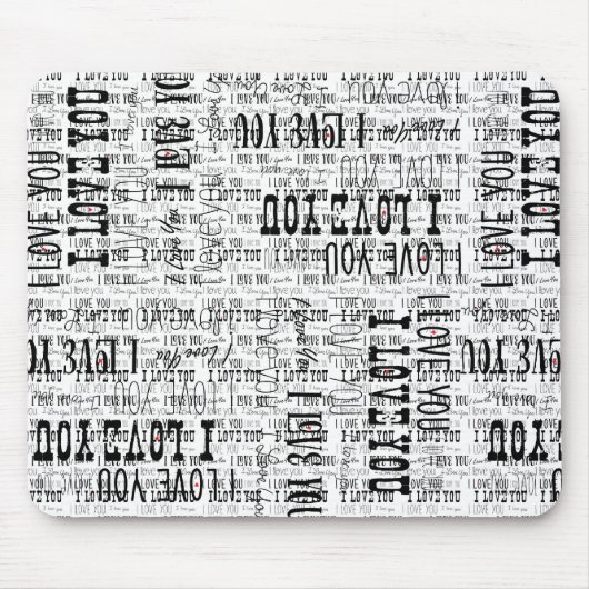 Tapis de souris de la Saint-Valentin texte typogra (Devant)