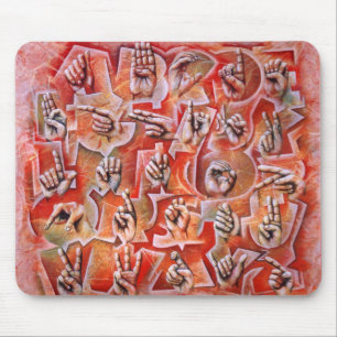 Tapis de souris de l'alphabet 2 de langue des