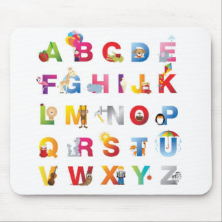 Tapis de souris de l'alphabet des enfants