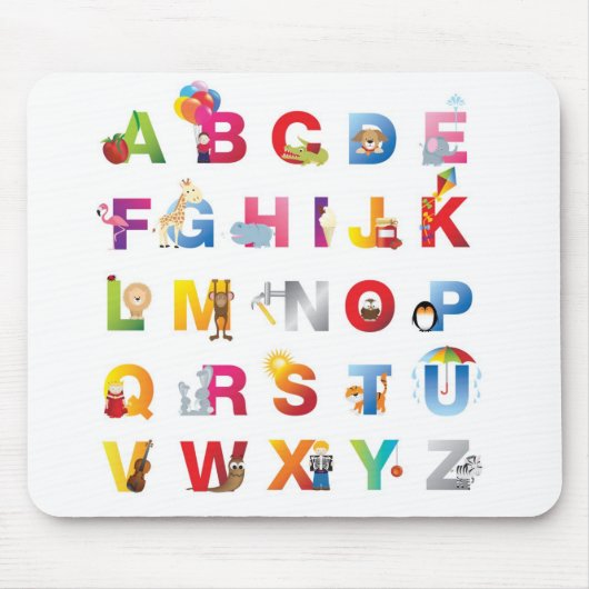 Tapis de souris de l'alphabet des enfants (Devant)