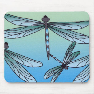 Tapis de souris de libellule d'art déco