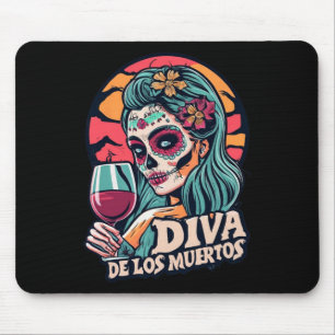Tapis De Souris De Los Muertos Femmes Skeleton Halloween Party Tee