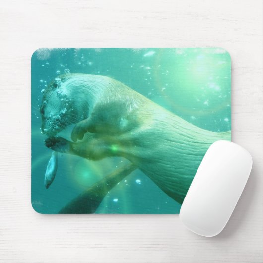 Tapis de souris de loutre de natation (Avec souris)