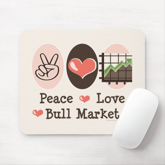 Tapis de souris de marché haussier d'amour de paix (Avec souris)