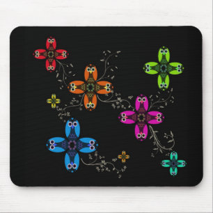Tapis de souris de marguerites de hibou