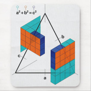 Tapis de souris de maths théorème de Pythagore 3D