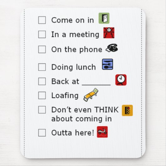 Tapis de souris de messages (Devant)