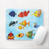 Tapis de souris de Mousepad d'aquarium de poissons (Avec souris)