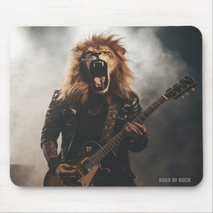 Tapis de souris de musique rock Guitariste Lion Co