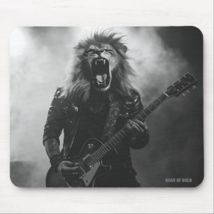 Tapis de souris de musique rock Guitariste Lion mo