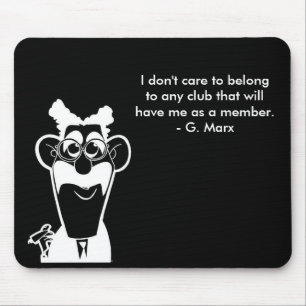 Tapis de souris de noir de citation de club de