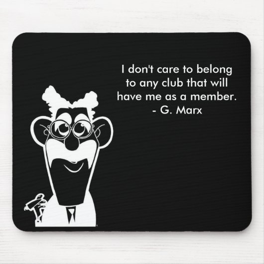 Tapis de souris de noir de citation de club de (Devant)