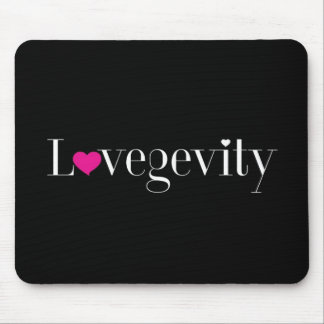 Tapis de souris de noir de logo de Lovegevity