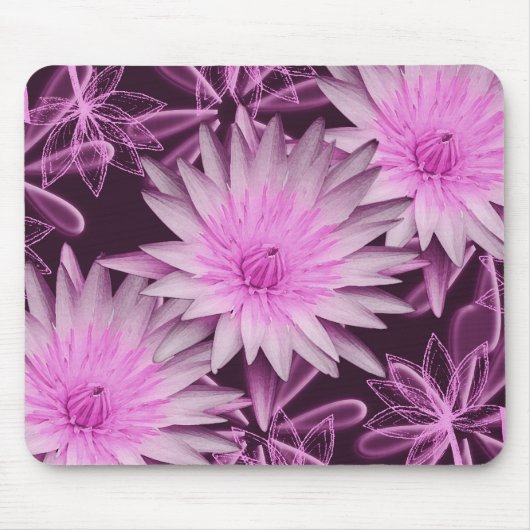 Tapis De Souris De noir fleur rose lilly (Devant)