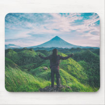 Tapis de souris de paysage d'aventure de montagne