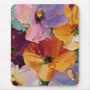 Tapis de souris de peinture florale vibrante Impas