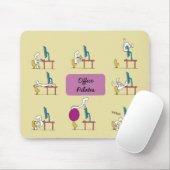 Tapis de souris de Pilates de bureau, jaune (Avec souris)