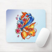 Tapis de souris de poissons de Koi de vol (Avec souris)