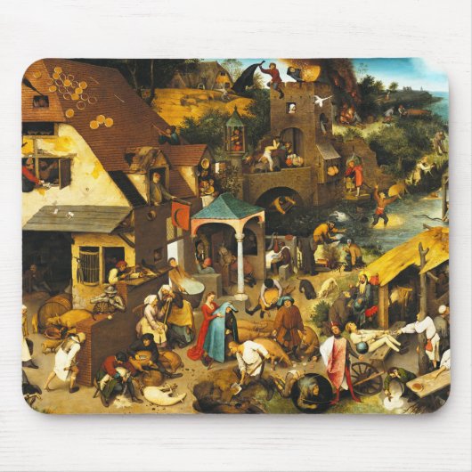 Tapis de souris de proverbes de Pieter Bruegel (Devant)
