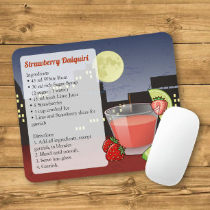 Tapis de souris de recette de Daiquiri aux fraises
