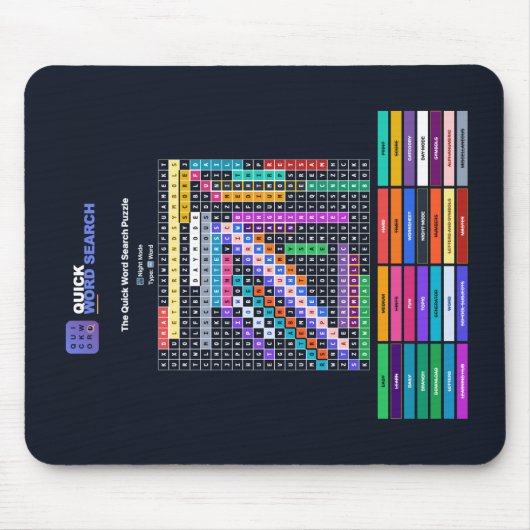 Tapis de souris de recherche de mots rapide Mode N (Devant)