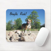 Tapis de souris de roche de beagles comportant le (Avec souris)
