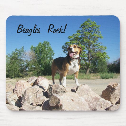 Tapis de souris de roche de beagles comportant le (Devant)
