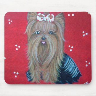 Tapis de souris de rouge de Yorkie