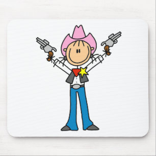 Tapis de souris de shérif cowgirl en bonhomme allu