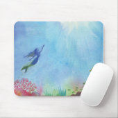 Tapis de souris de sirène d'aquarelle (Avec souris)