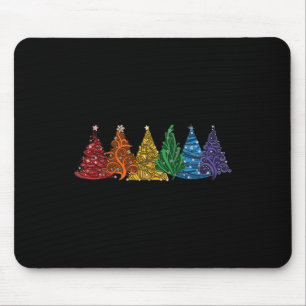 Tapis De Souris De Six Lgbtq Pride Arbres de Noël Arc-en-ciel Vect